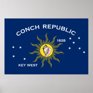 Poster Conch Republic Flag Key West Florida
