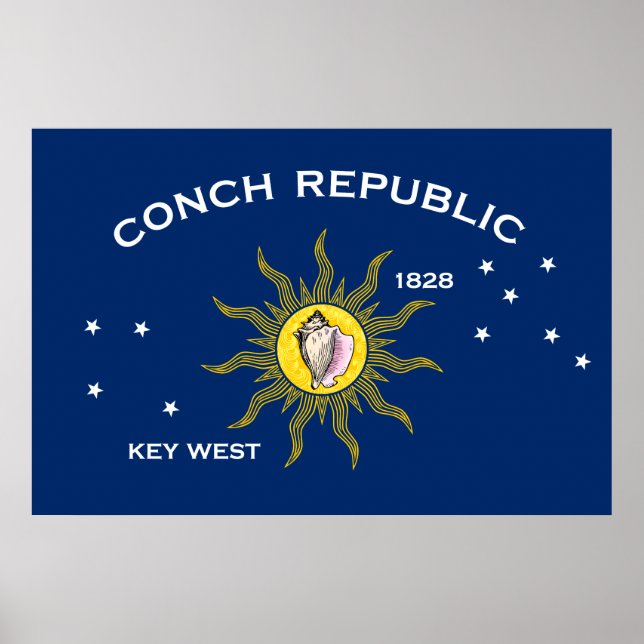 Poster Conch Republic Flag Key West Florida (Frente)