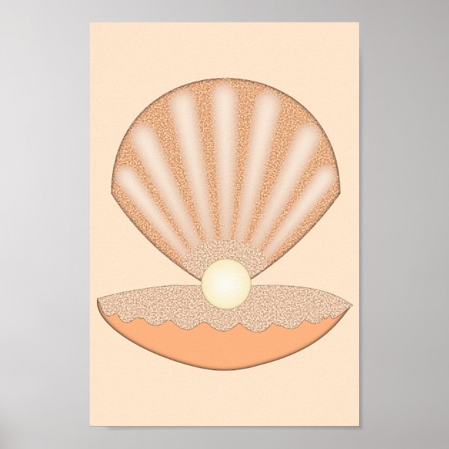 Poster Concha de ostra e Pérola Gênero Neutro (Frente)