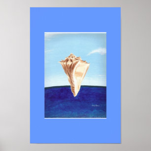 Pôster Concha e pintura do oceano, cartazes