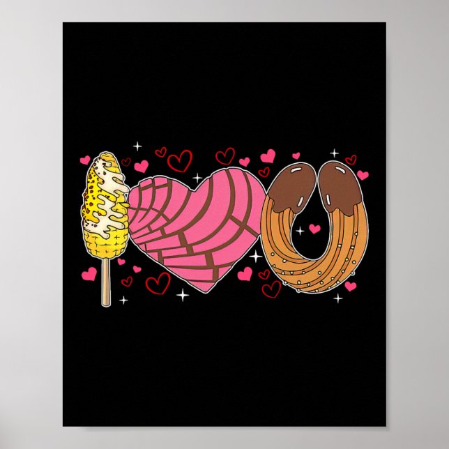 Poster Conchas eu amo você Conchas mexicanas do dia dos n (Frente)