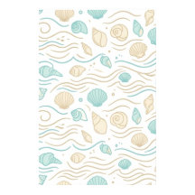 Conchas Marinhas e Ondas do Mar Minimalistas Lager