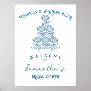 Poster Conchas Marinhas & Sininhos de Casamento Despedida