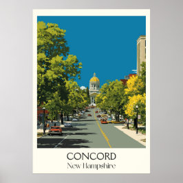 Poster Concord New Hampshire Cidade Capital