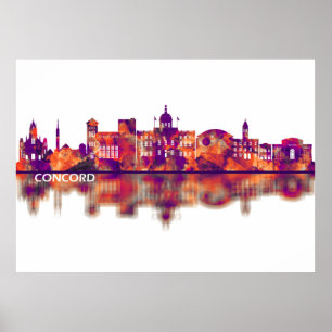 Poster Concord New Hampshire Skyline