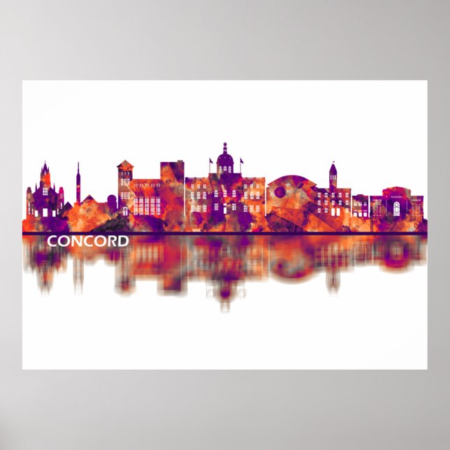 Poster Concord New Hampshire Skyline (Frente)