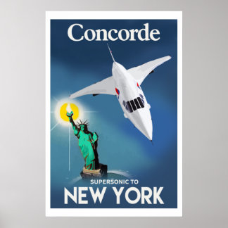 Poster Concorde com Nova Iorque