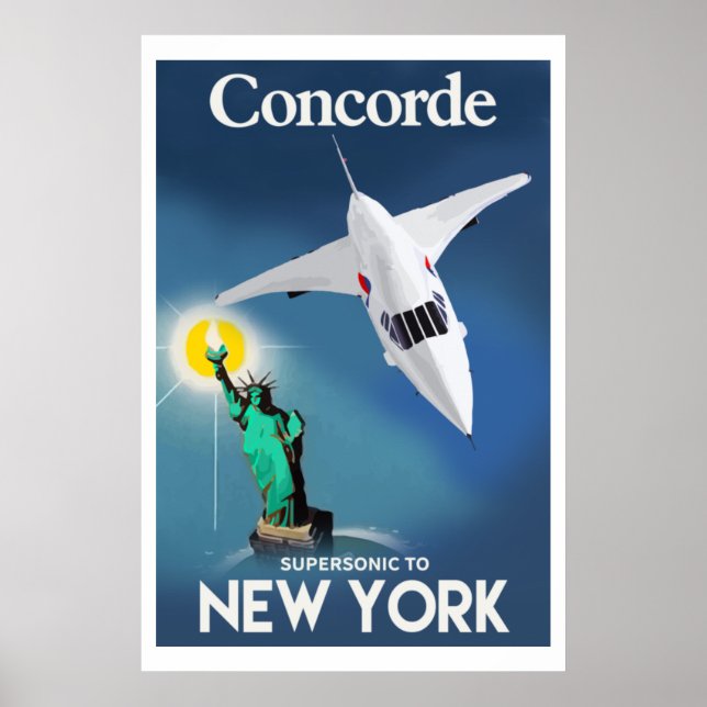 Poster Concorde com Nova Iorque (Frente)