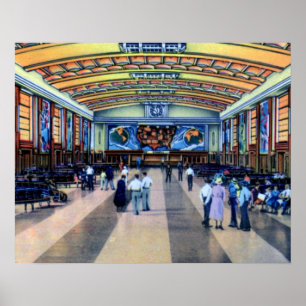 Pôster Concourse do terminal da união de Cincinnati Ohio