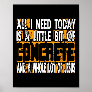 Poster Concreto E Jesus Trabalhador Da Construção Fé