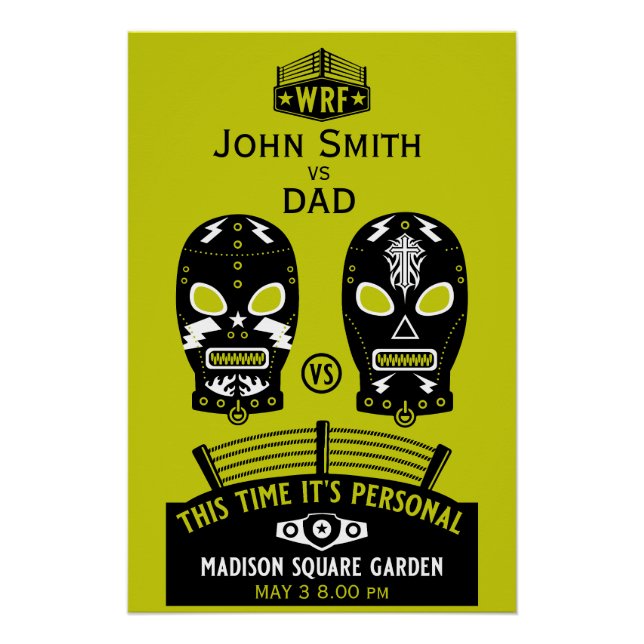 Pôster Concurso de Lutas Editável Engraçado (Frente)