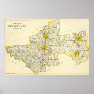 Pôster Condado Connecticut de New Haven