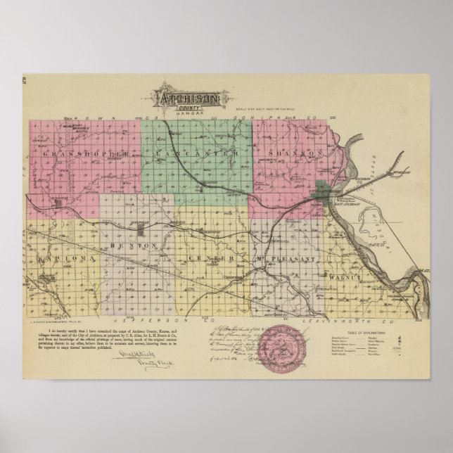 Poster Condado de Atchison, Kansas (Frente)