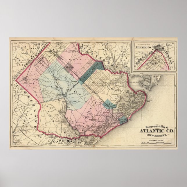 Pôster Condado de Atlantic, NJ (Frente)