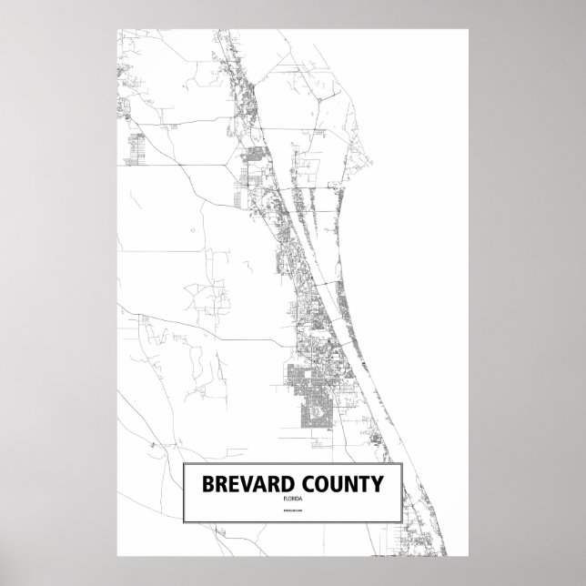 Poster Condado de Brevard, Flórida (preto no branco) (Frente)