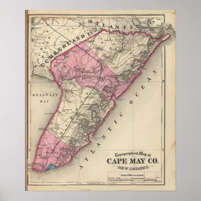 Pôster Condado de Cape May, NJ (Frente)