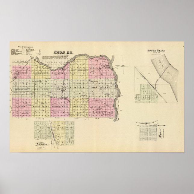 Pôster Condado de Cass, Nebraska (Frente)