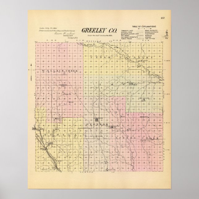 Pôster Condado de Greeley, Nebraska (Frente)
