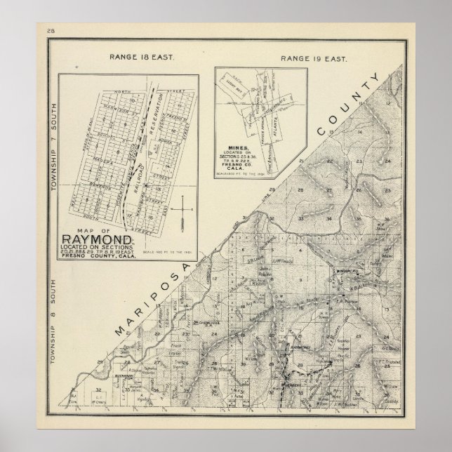 Poster Condado de Madera, Califórnia (Frente)