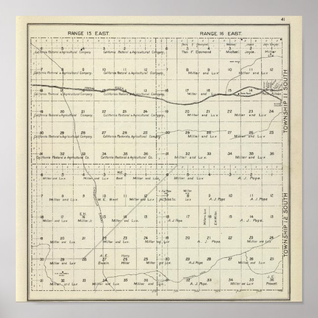 Pôster Condado de Madera, Califórnia (Frente)