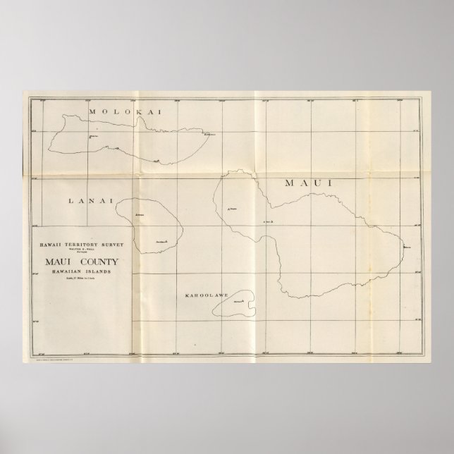 Pôster Condado de Maui, Havaí (Frente)