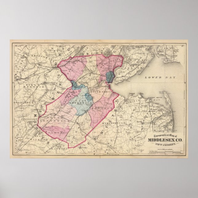 Poster Condado de Middlesex, NJ (Frente)