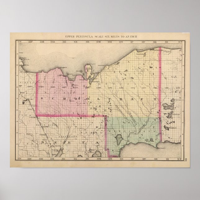 Pôster Condado de Schoolcraft (Frente)