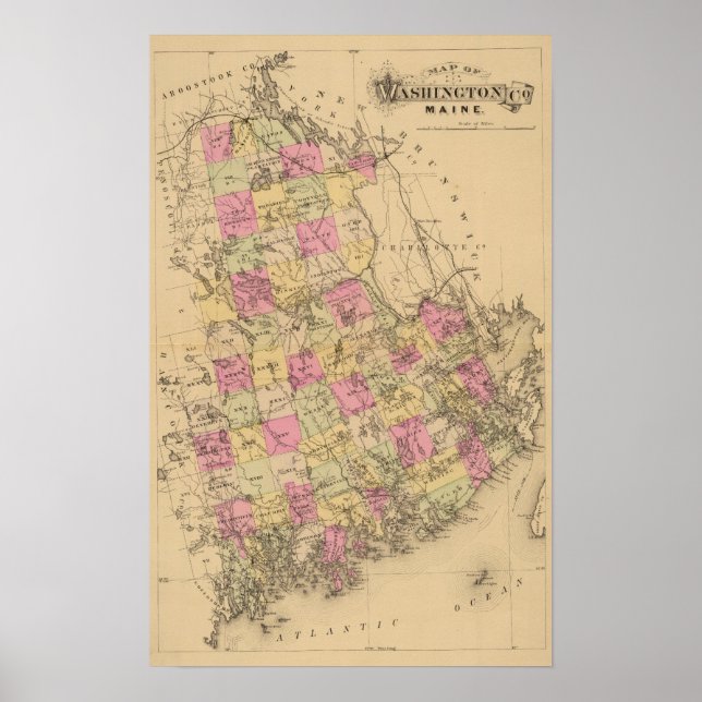 Poster Condado de Washington, Maine (Frente)
