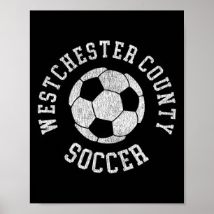 Poster Condado de Westchester Futebol Retro Distressed 90