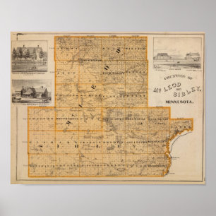 Poster Condados de McLeod e de Sibley, Minnesota