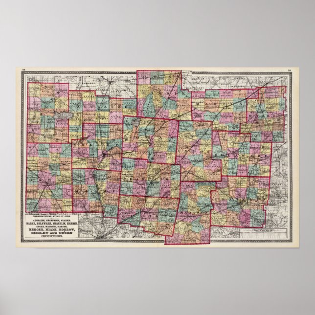 Pôster condados de Ohio 2 (Frente)