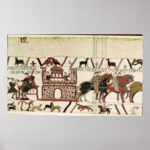 Poster Conde Harold da tapeçaria de Bayeux ao duque de