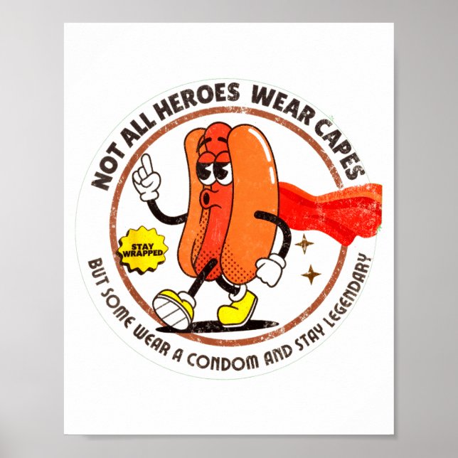 Poster Condom Legend Inappropriate Funny 90s Retro T Funn (Frente)