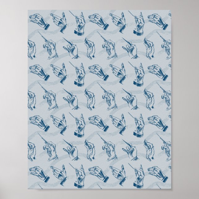 Poster Conductor (pattern in grey and indigo) (Frente)