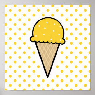 Pôster Cone de Sorvete âmbar amarelo