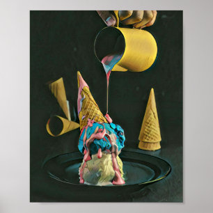 Poster Cone de sorvete de morango