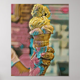 Poster Cone de sorvete de Vintage