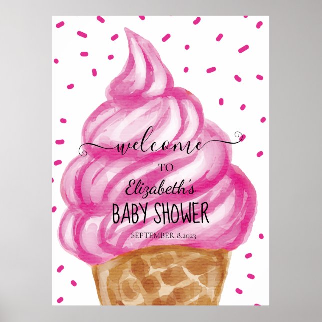 Poster Cone de sorvete Doces Confetes  (Frente)