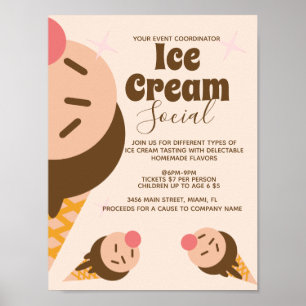Poster Cone de Sorvete Groovy Social Voador