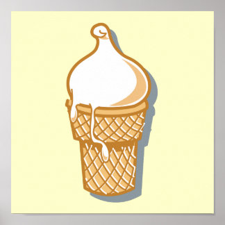 Pôster cone de sorvete retrô