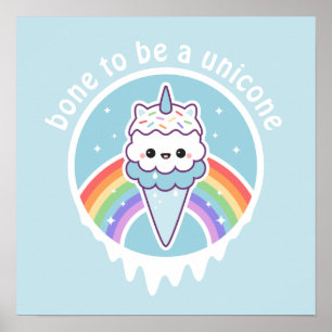 Poster Cone de Sorvete Unicorn