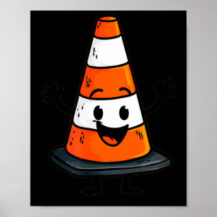 Poster Cone de Tráfego Feliz Procura Homem e Mulher