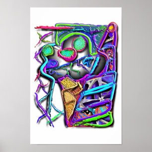 Poster cone louco 1 do sorvete