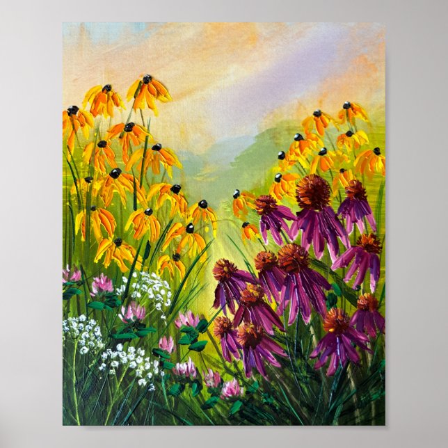 Poster Coneflower de Verão Vibrante (Frente)