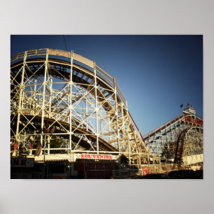 Pôster Coney Island Cyclone Roller Porta copos, Pequena