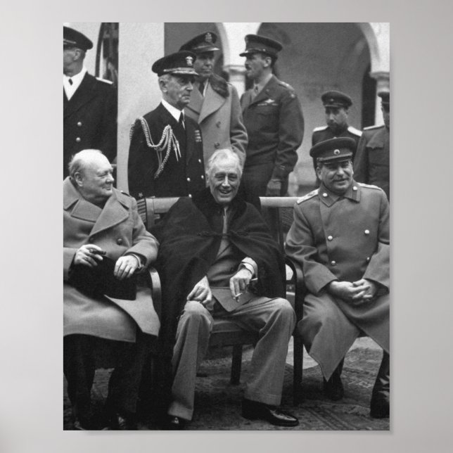 Poster Conferência de Ialta Roosevelt Stalin Churchill 19 (Frente)