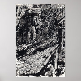 Poster "Confesse!", desenho de tinta índia