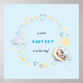 Poster Confetti Mesa Azul Adorável