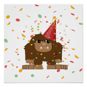 Pôster Confetti Party Sasquatch Bigfoot