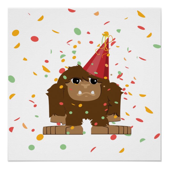 Pôster Confetti Party Sasquatch Bigfoot (Frente)